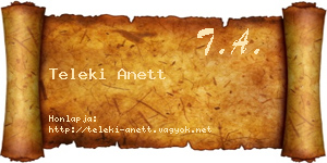 Teleki Anett névjegykártya